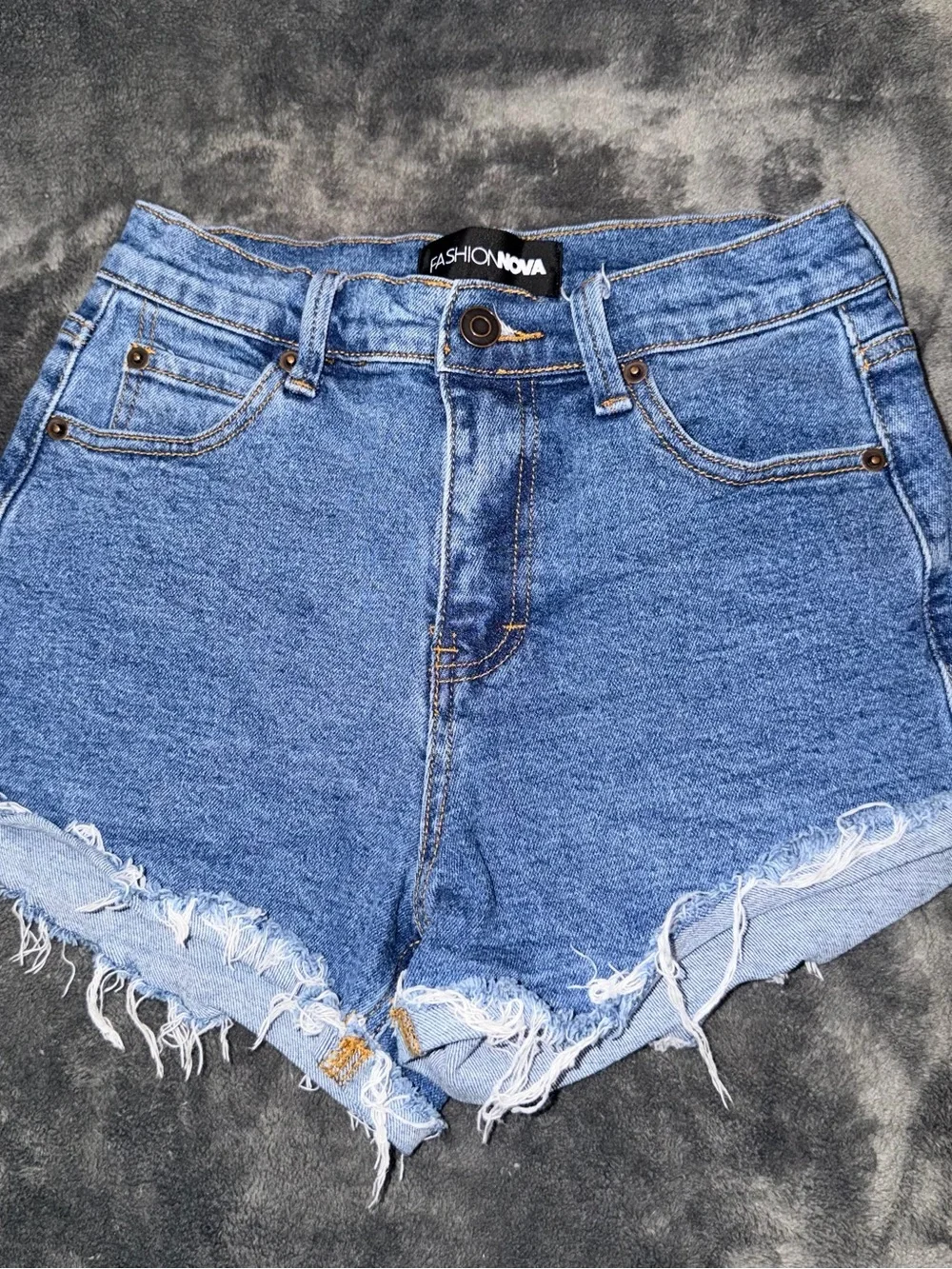 High Waisted Denim Shorts - Picture 1 of 6